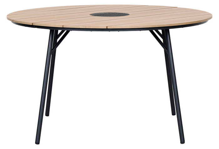 Hagebord Montana teaklook Ø130 cm - Sunlife